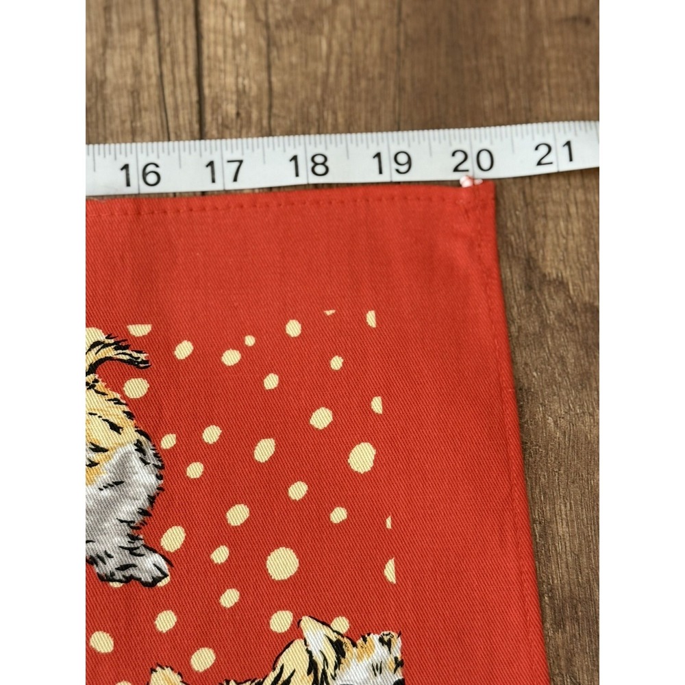 PAUL & JOE Orange Cat Kitten Polka Dot Cotton Kitchen Tea Towel 20x27 NWOT - Picture 11 of 12
